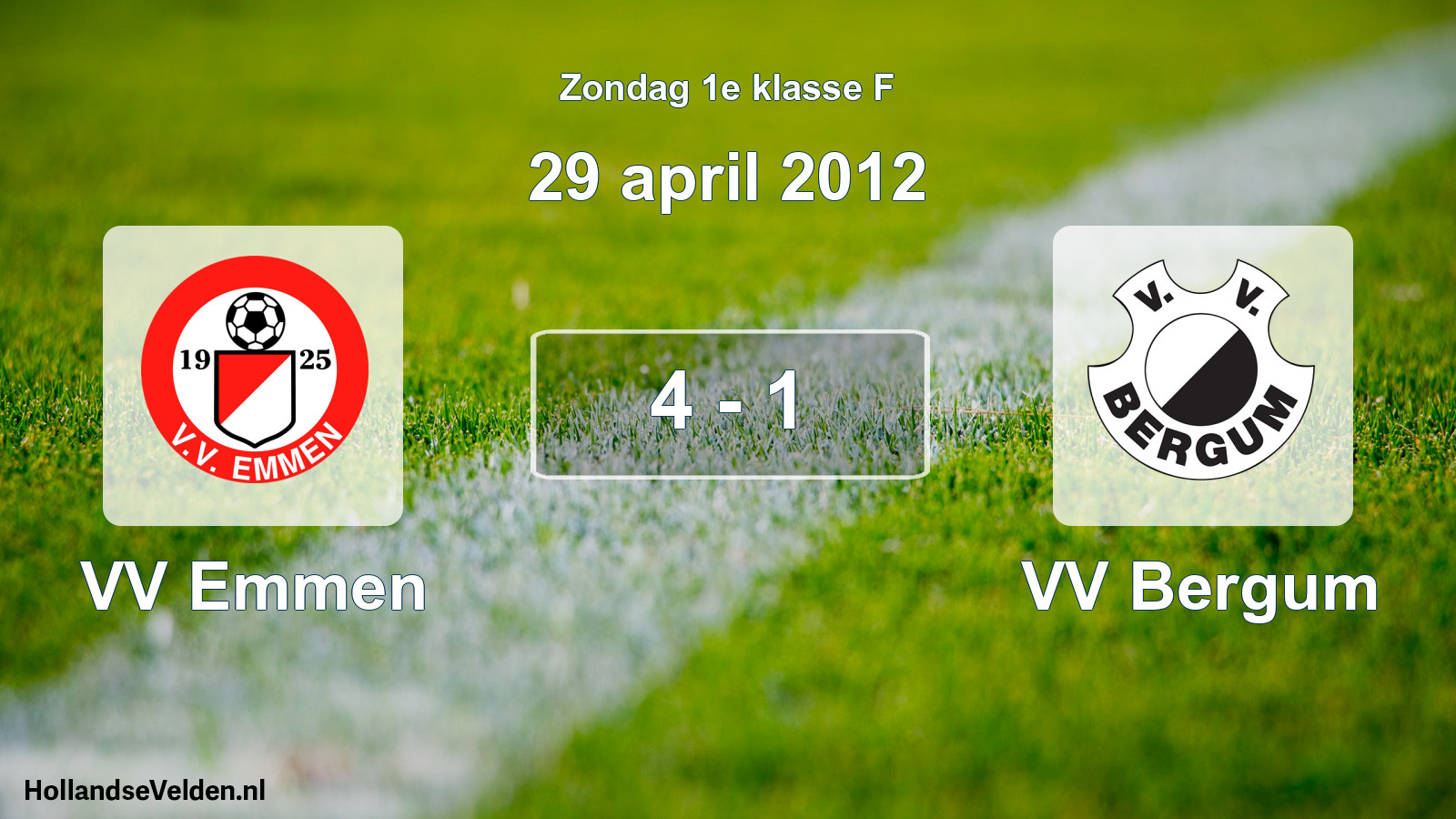 Total number of matches played: VV Emmen - VV Bergum 4 - 1 (29 April 2012)