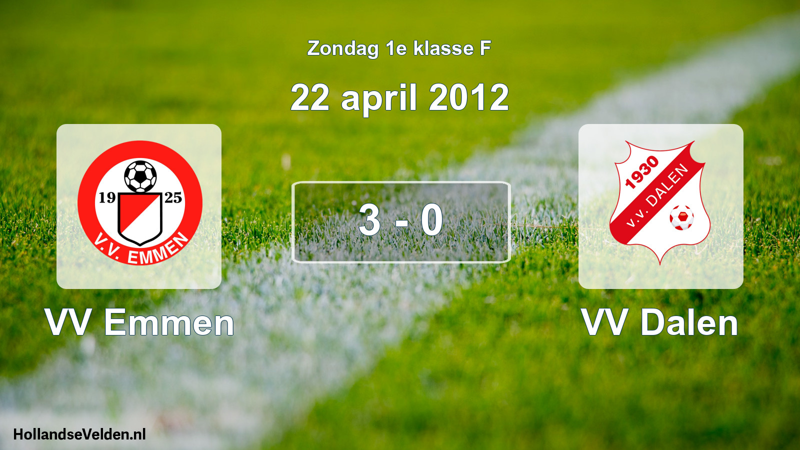 Total number of matches played: VV Emmen - VV Dalen 3 - 0 (22 April 2012)