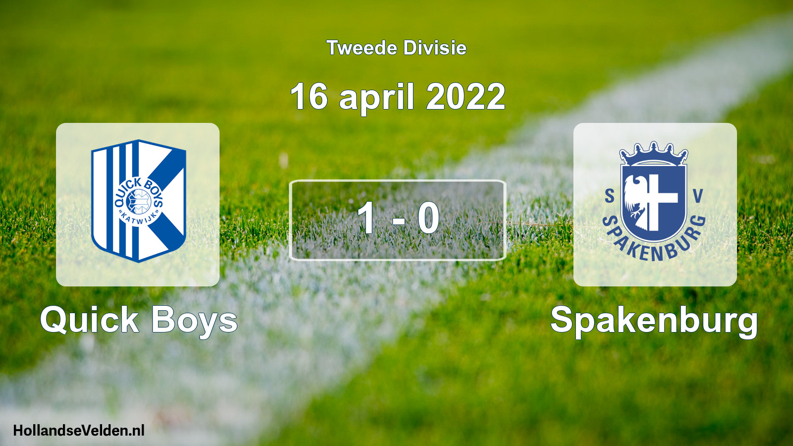 Total number of matches played: Quick Boys - Spakenburg 1 - 0 (16 April 2022)