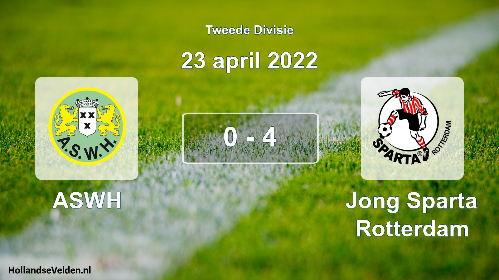 Total number of matches played: ASWH - Jong Sparta Rotterdam 0 - 4 (23 April 2022)