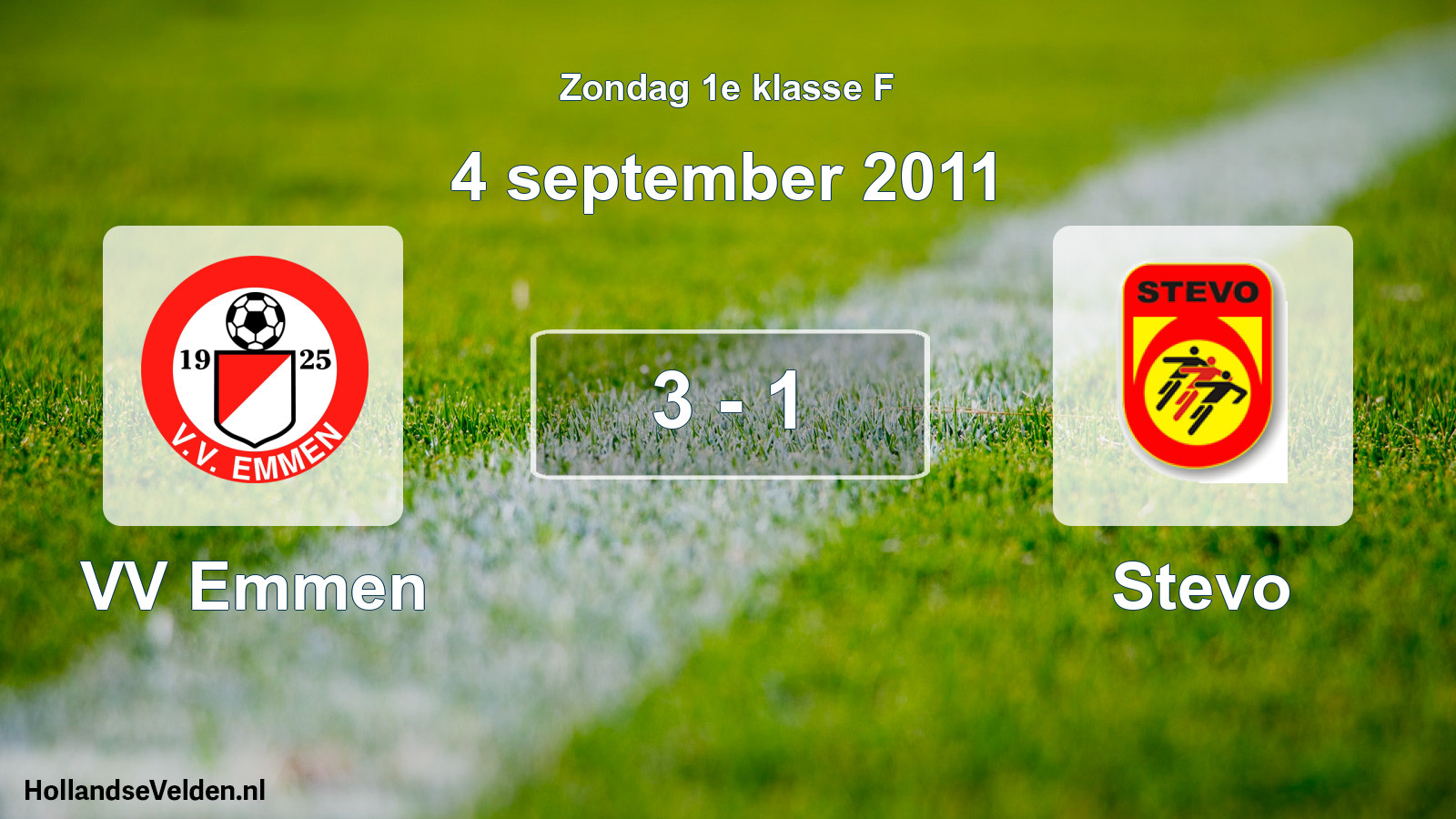 Total number of matches played: VV Emmen - Stevo 3 - 1 (4 September 2011)