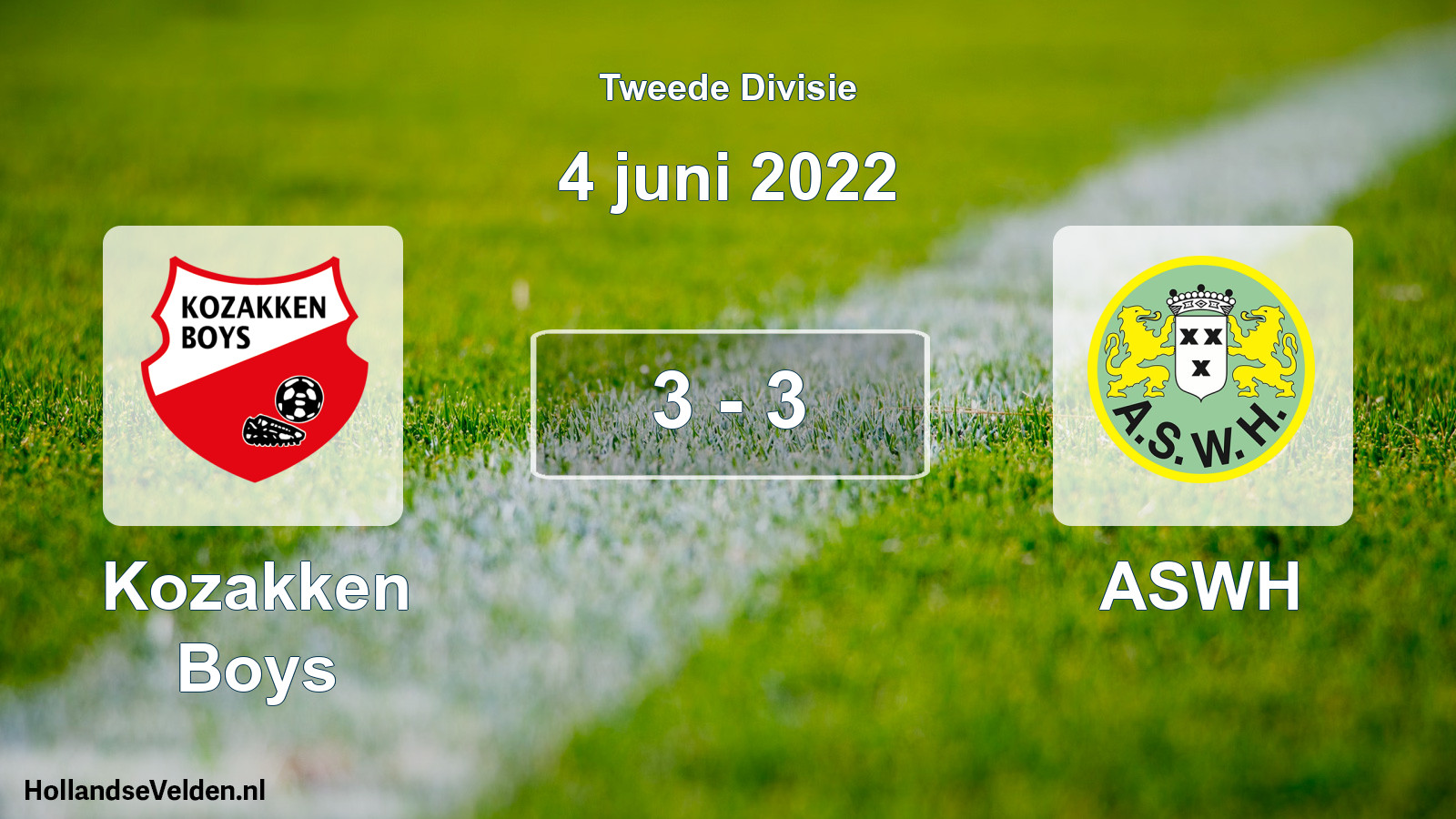 Total number of matches played: Kozakken Boys - ASWH 3 - 3 (4 June 2022)