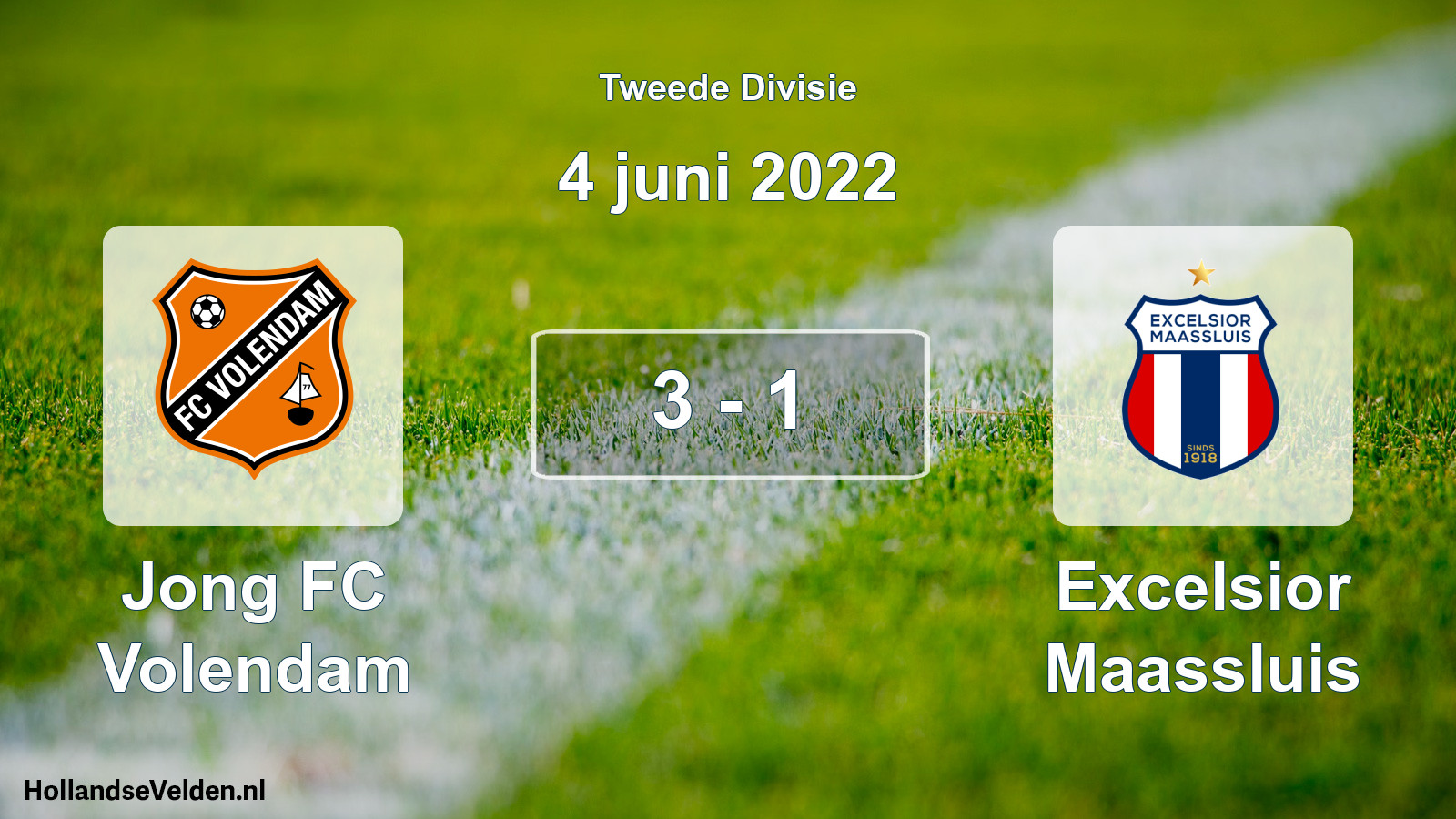 Total number of matches played: Jong FC Volendam - Excelsior Maassluis 3 - 1 (4 June 2022)