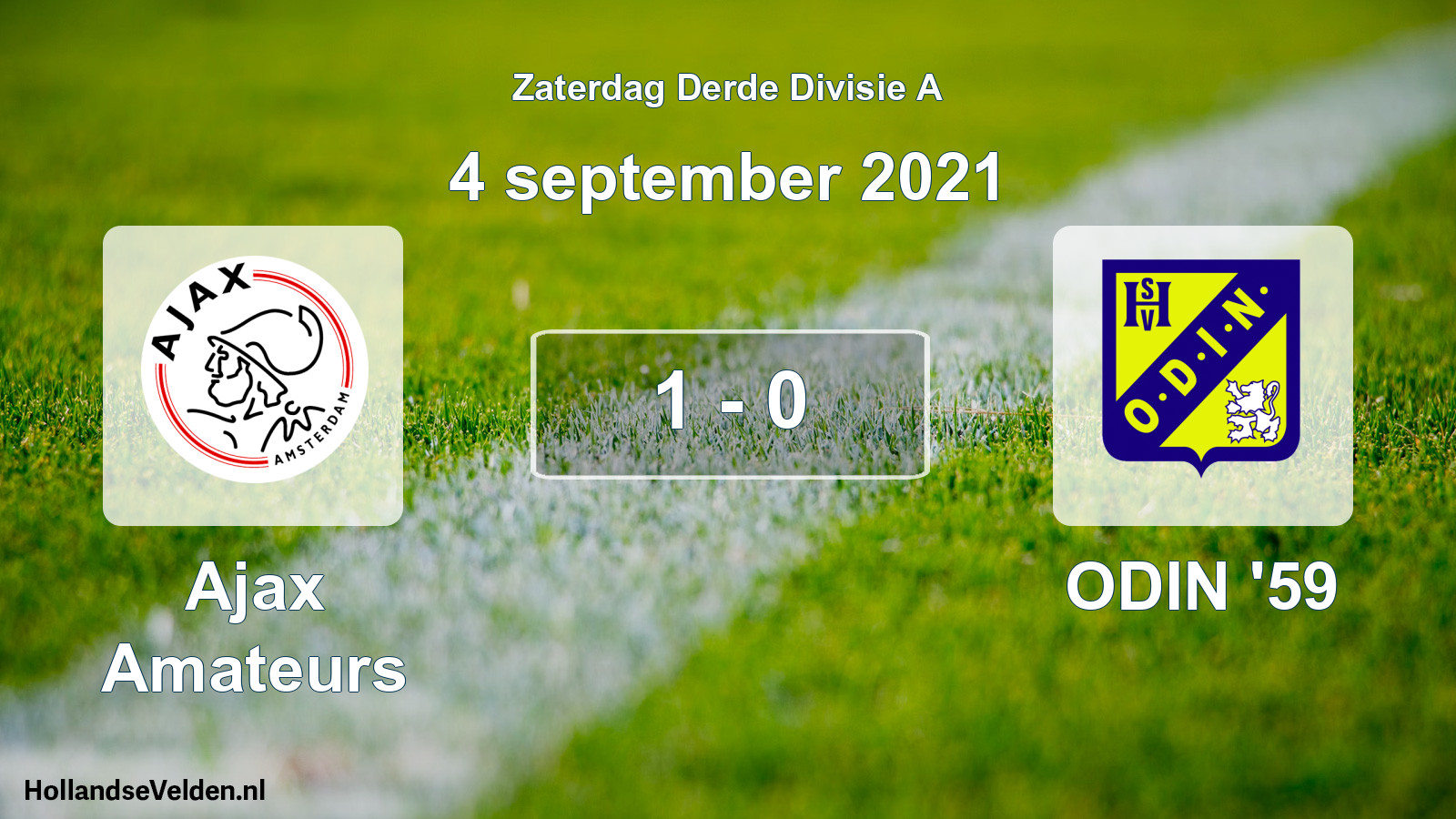 Total number of matches played: Ajax Amateurs - ODIN '59 1 - 0 (4 September 2021)