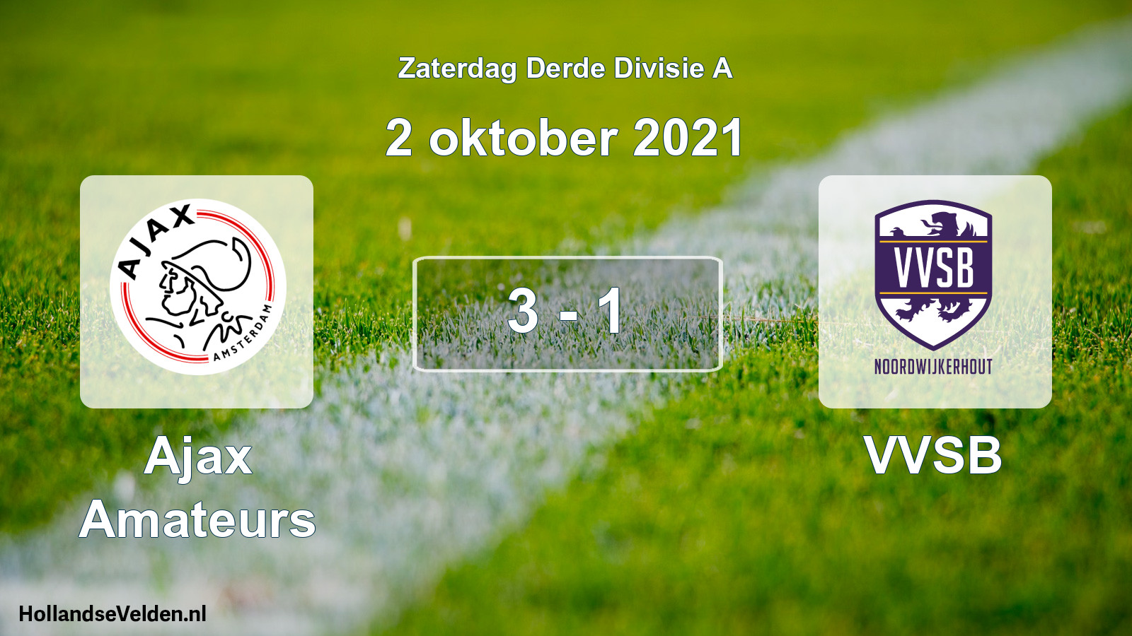Total number of matches played: Ajax Amateurs - VVSB 3 - 1 (2 October 2021)
