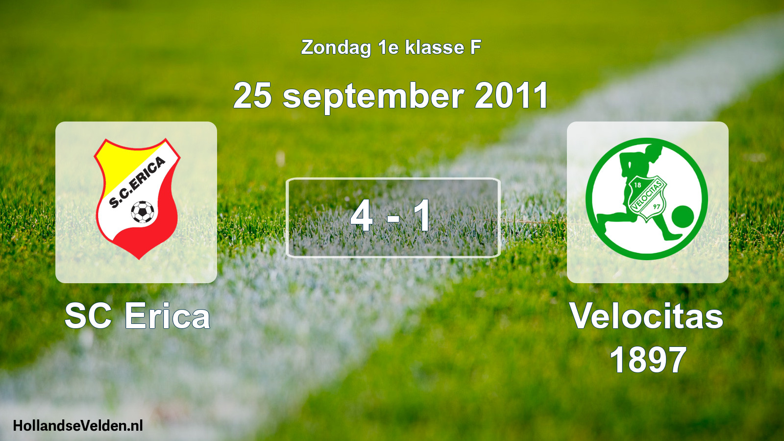 Total number of matches played: SC Erica - Velocitas 1897 4 - 1 (25 September 2011)