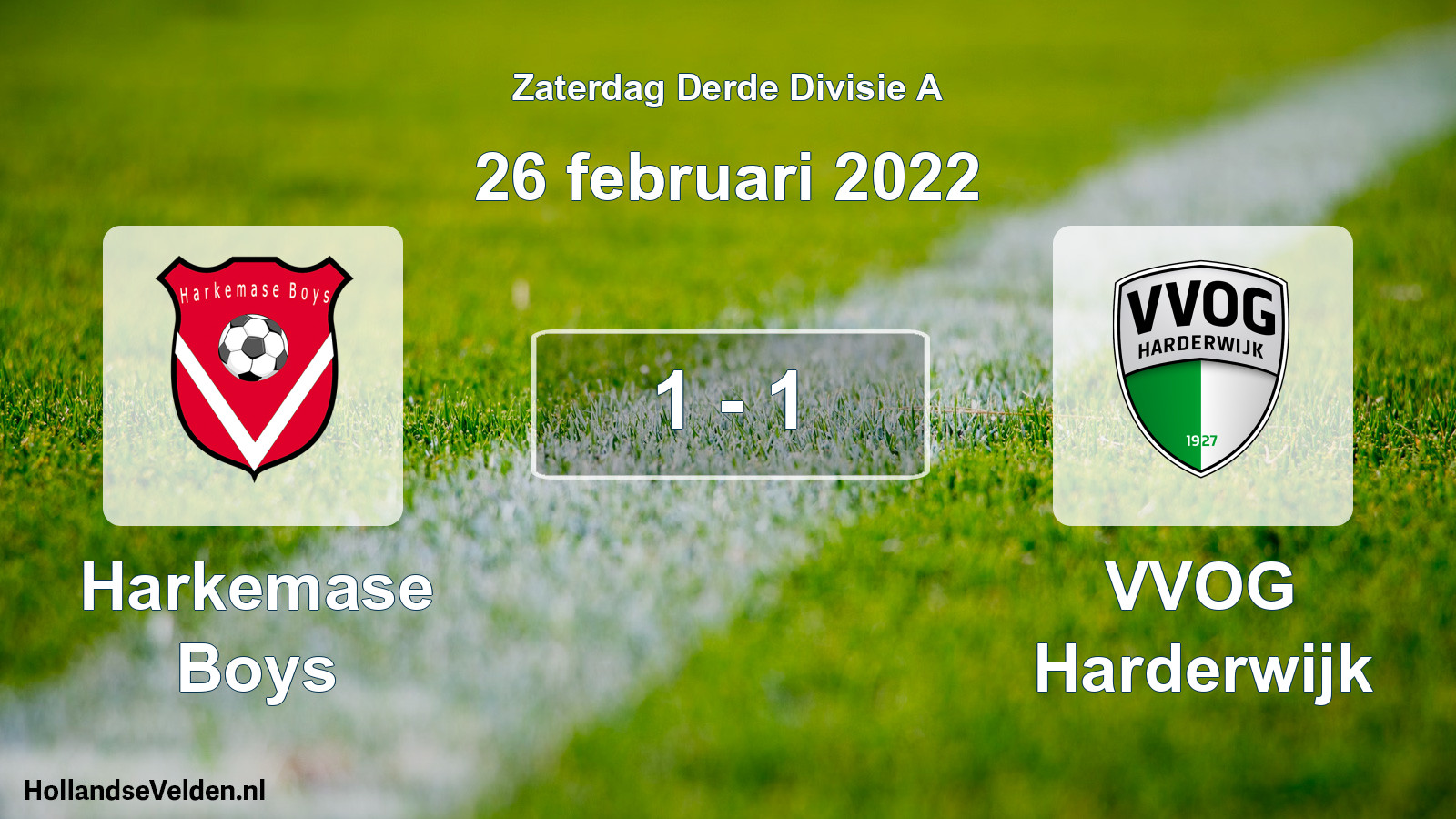 Total number of matches played: Harkemase Boys - VVOG Harderwijk 1 - 1 (26 February 2022)
