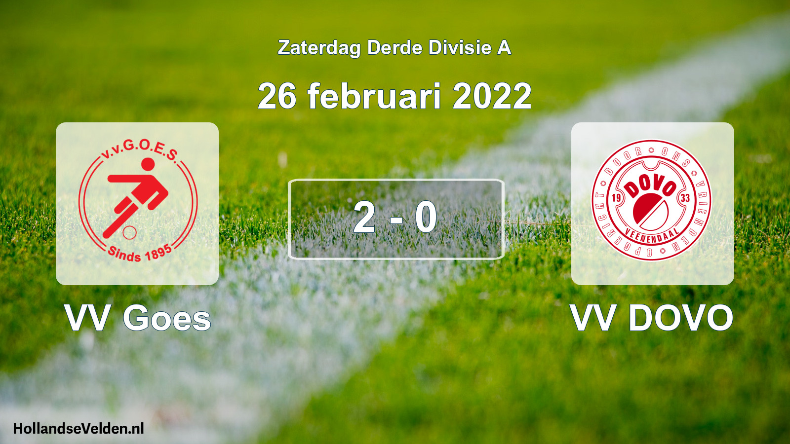 Total number of matches played: VV Goes - VV DOVO 2 - 0 (26 February 2022)