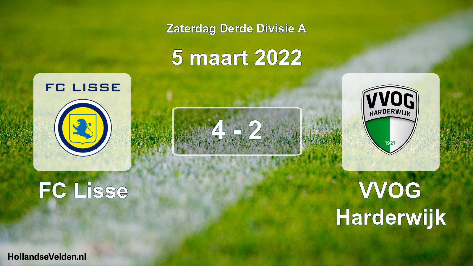Total number of matches played: FC Lisse - VVOG Harderwijk 4 - 2 (5 March 2022)