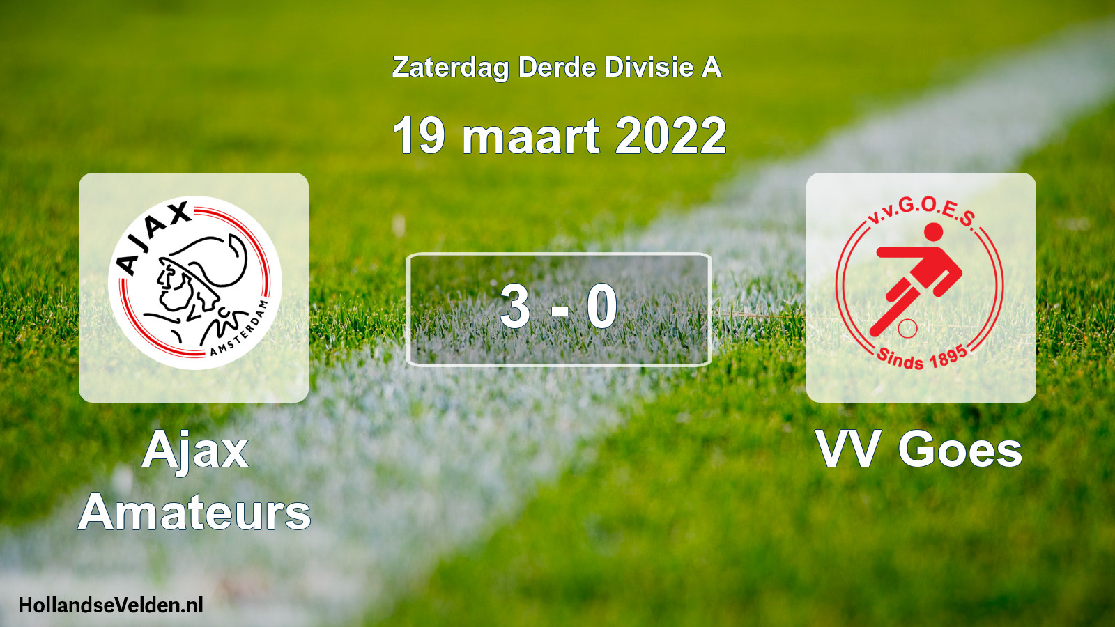 Total number of matches played: Ajax Amateurs - VV Goes 3 - 0 (19 March 2022)