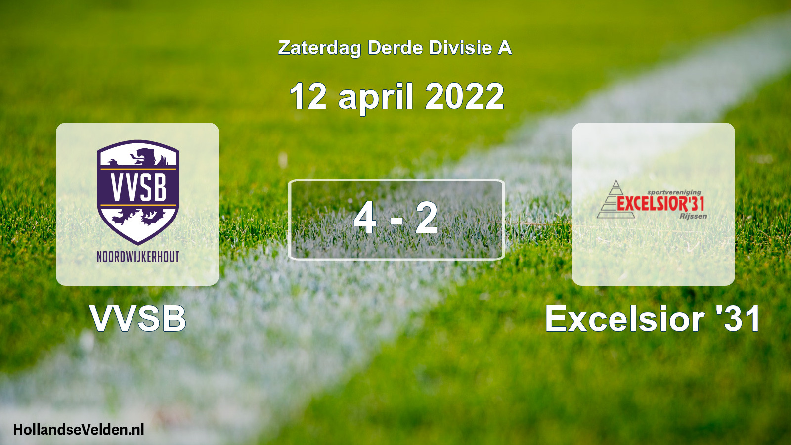 Total number of matches played: VVSB - Excelsior '31 4 - 2 (12 April 2022)