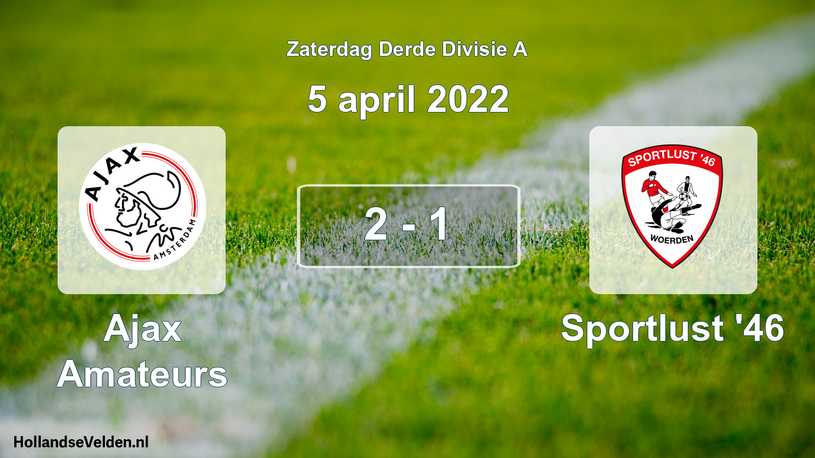 Total number of matches played: Ajax Amateurs - Sportlust '46 2 - 1 (5 April 2022)