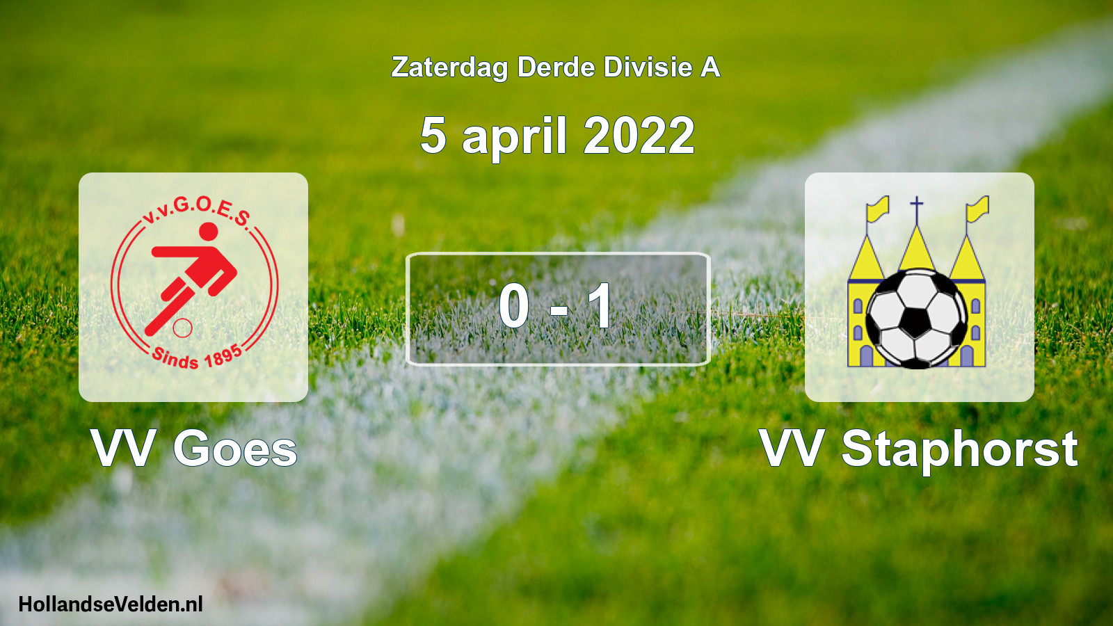 Total number of matches played: VV Goes - VV Staphorst 0 - 1 (5 April 2022)