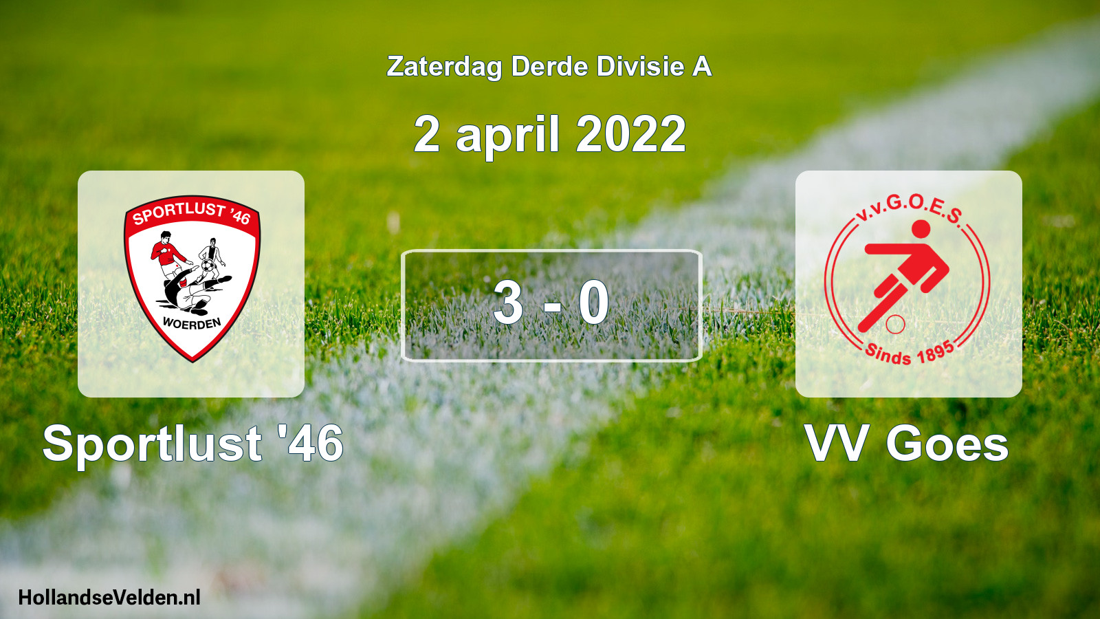 Total number of matches played: Sportlust '46 - VV Goes 3 - 0 (2 April 2022)