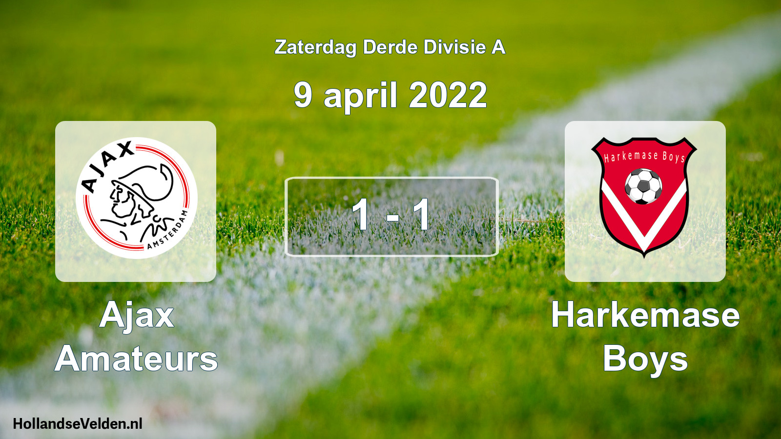 Total number of matches played: Ajax Amateurs - Harkemase Boys 1 - 1 (9 April 2022)