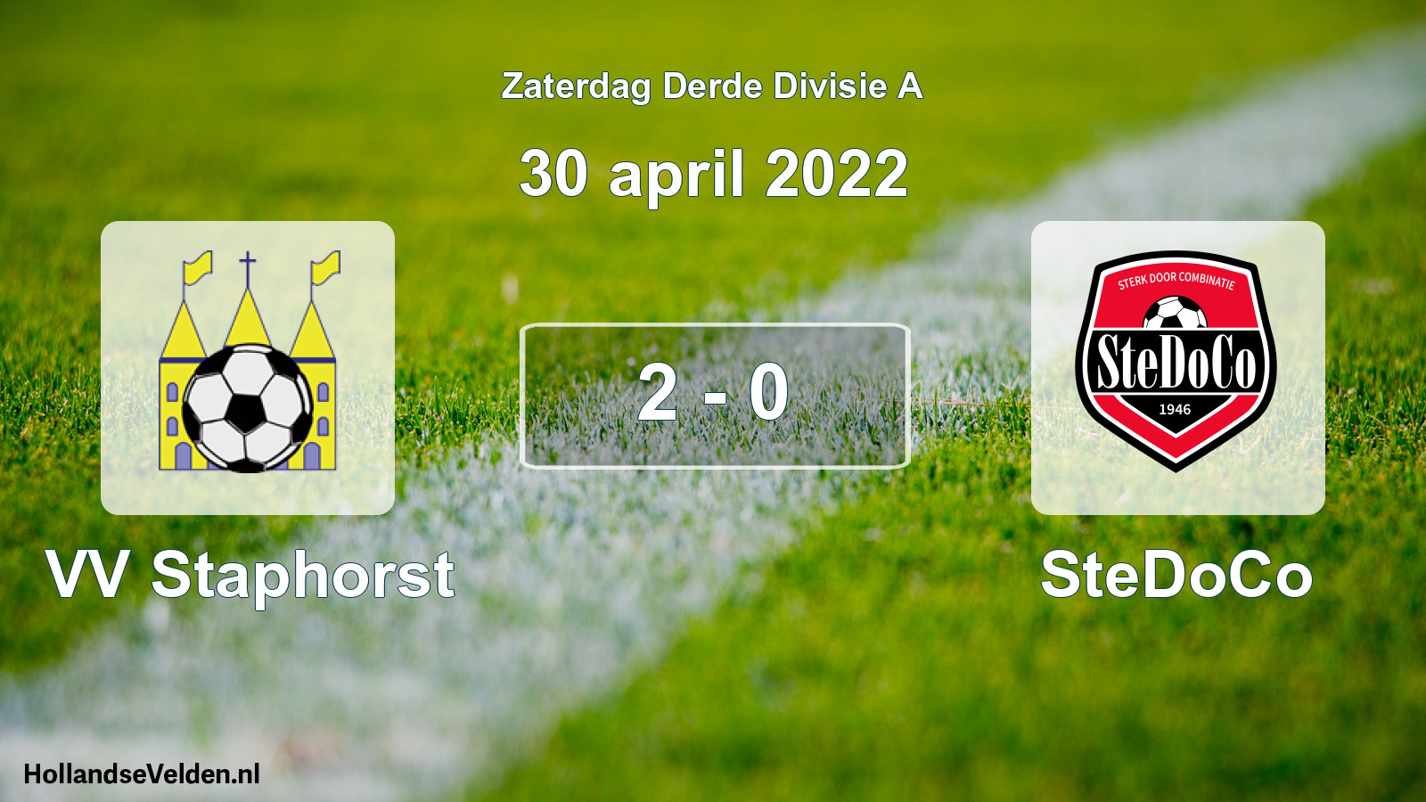 Total number of matches played: VV Staphorst - SteDoCo 2 - 0 (30 April 2022)