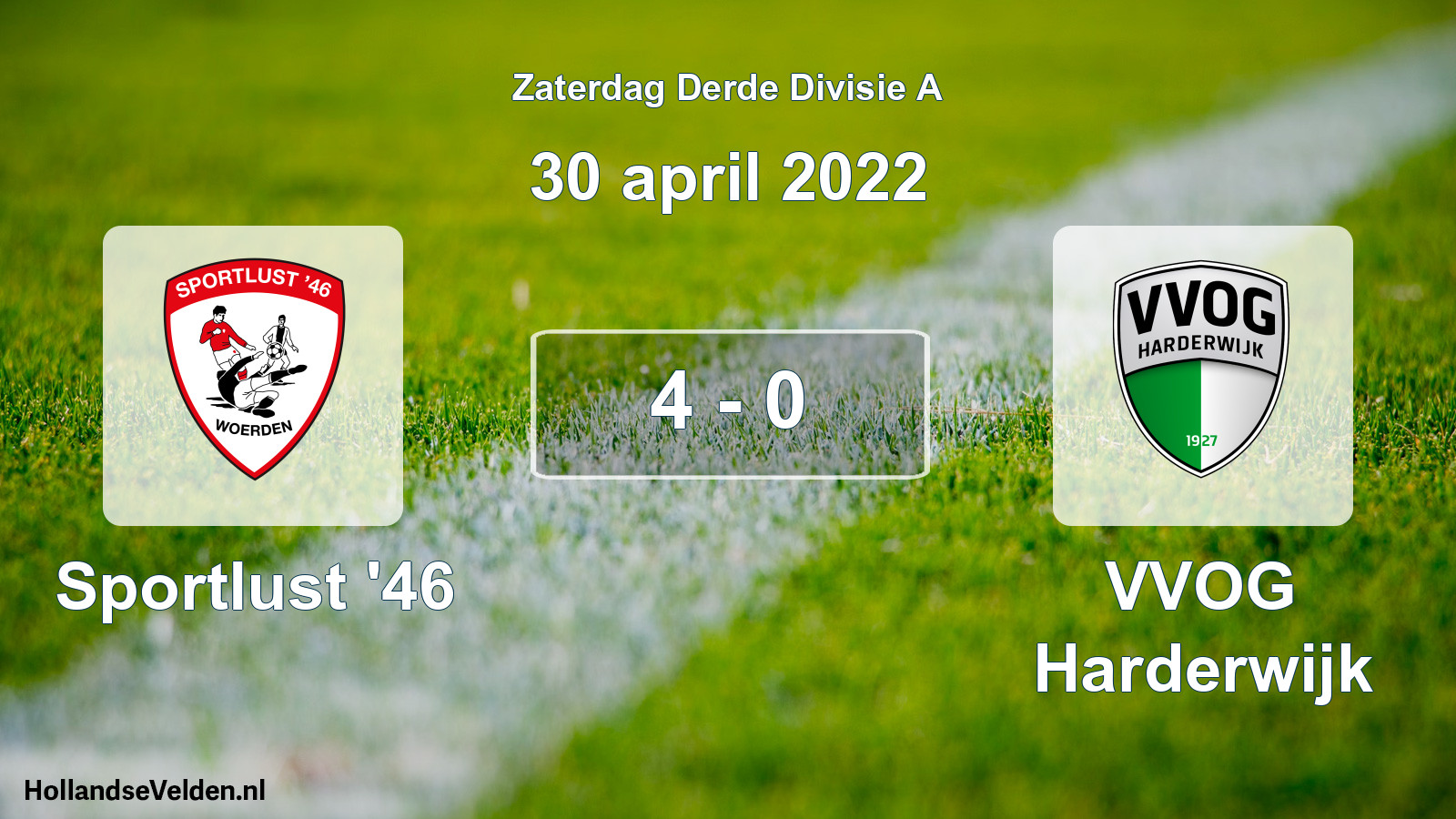 Total number of matches played: Sportlust '46 - VVOG Harderwijk 4 - 0 (30 April 2022)