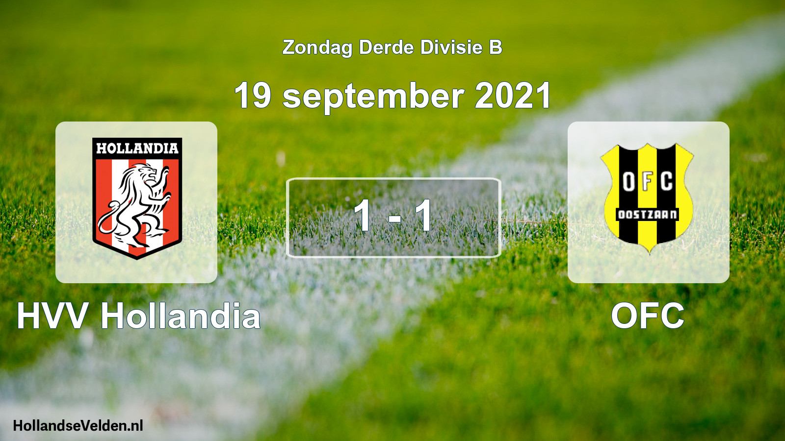 Total number of matches played: HVV Hollandia - OFC 1 - 1 (19 September 2021)