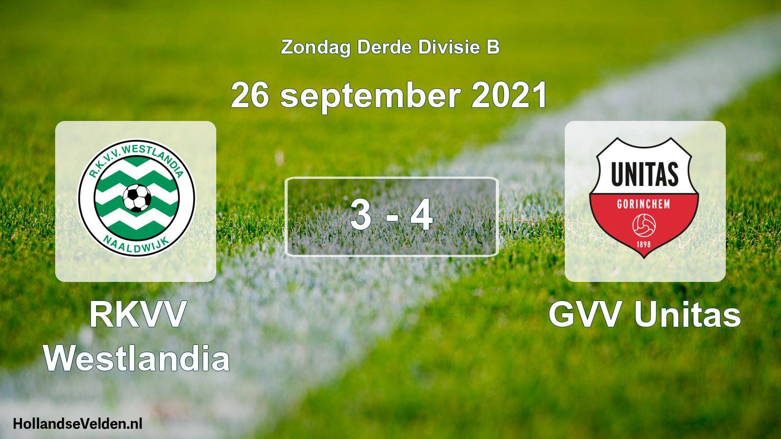 Total number of matches played: RKVV Westlandia - GVV Unitas 3 - 4 (26 September 2021)