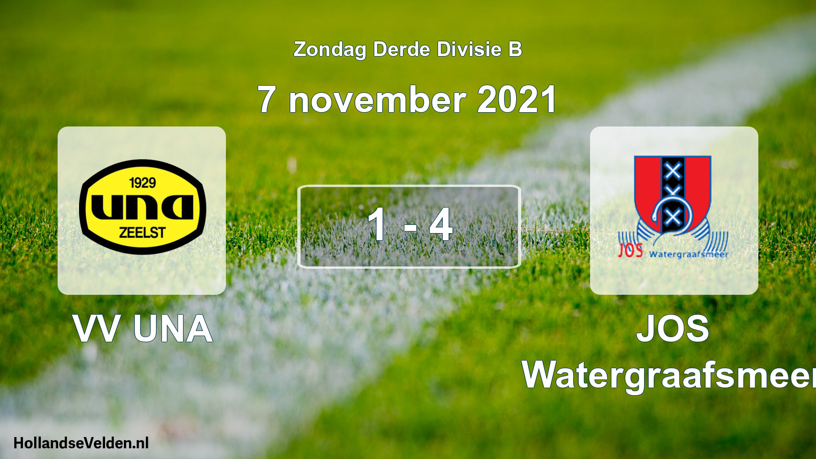 Total number of matches played: VV UNA - JOS Watergraafsmeer 1 - 4 (7 November 2021)