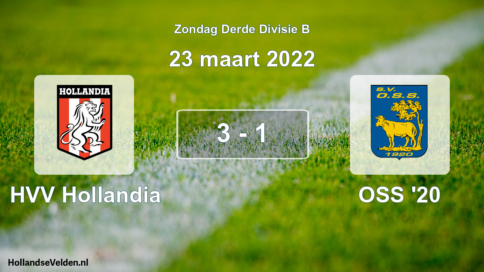 Total number of matches played: HVV Hollandia - OSS '20 3 - 1 (23 March 2022)