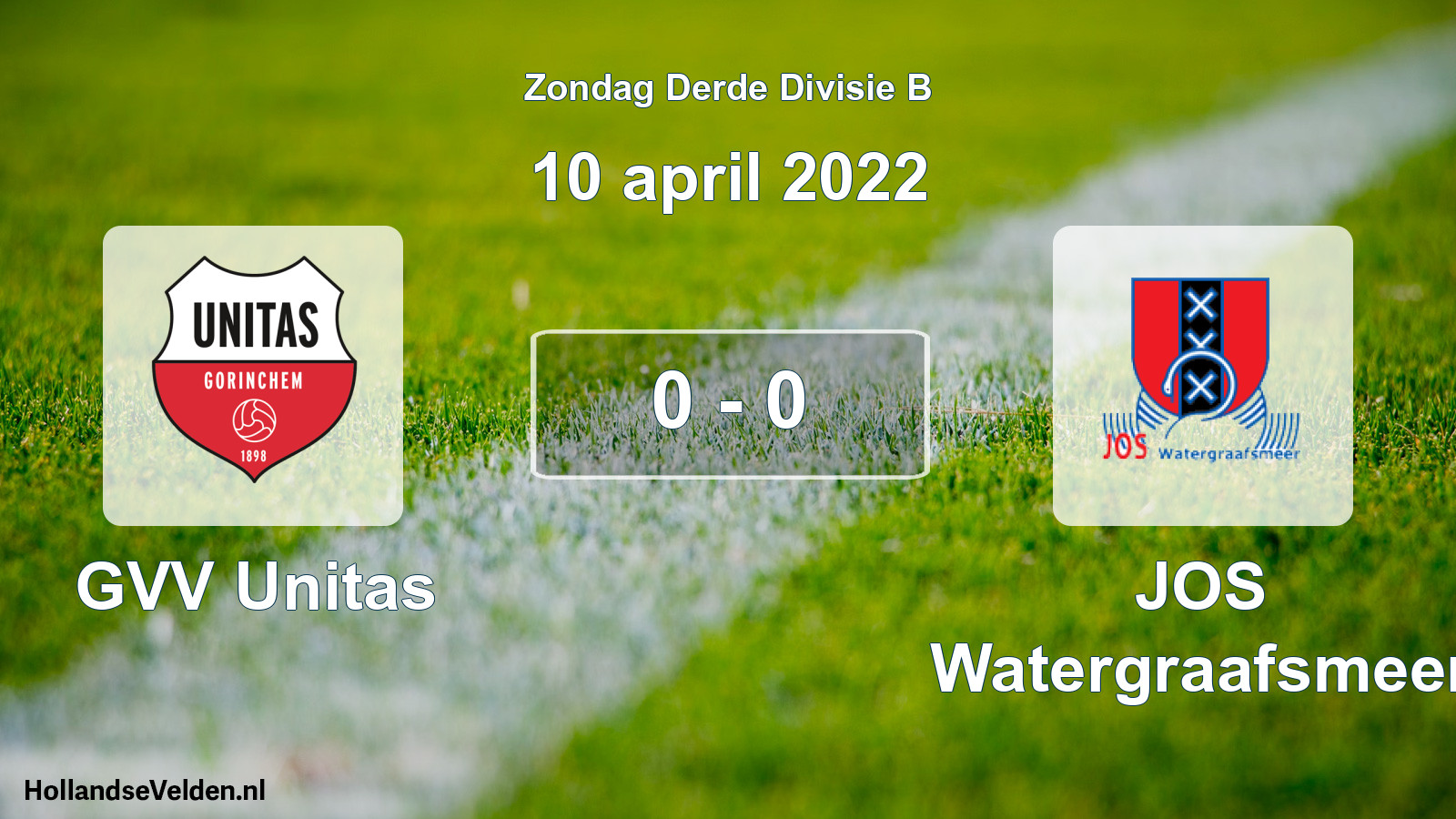 Total number of matches played: GVV Unitas - JOS Watergraafsmeer 0 - 0 (10 April 2022)