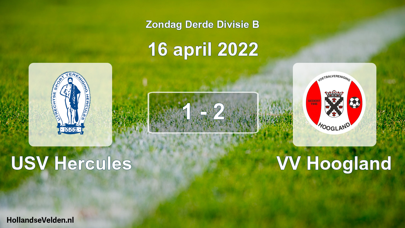 Total number of matches played: USV Hercules - VV Hoogland 1 - 2 (16 April 2022)