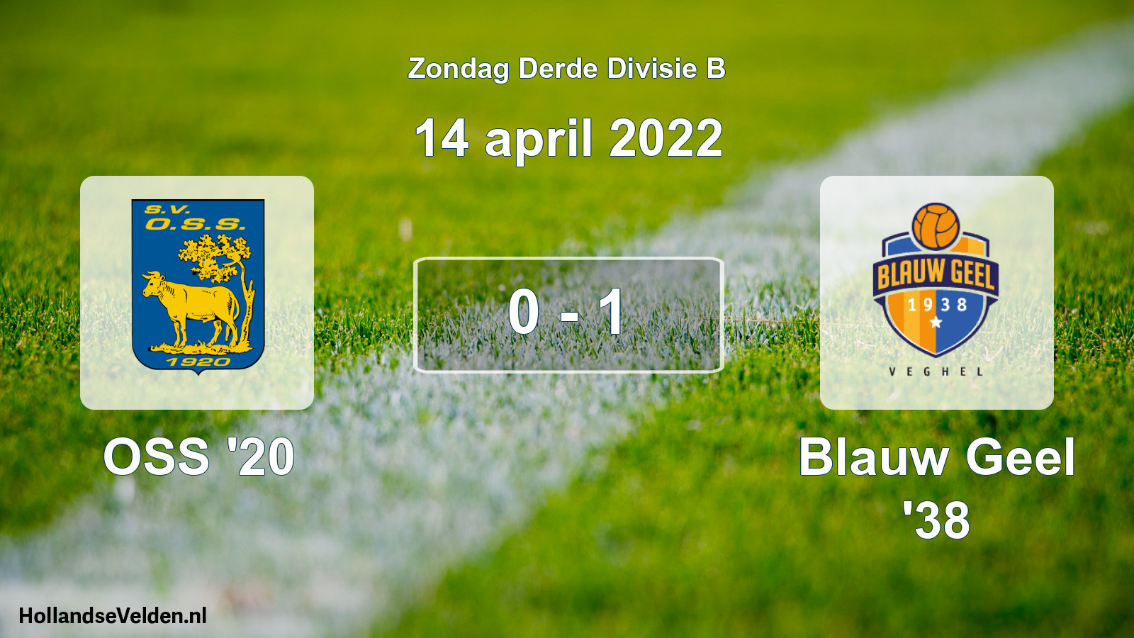 Total number of matches played: OSS '20 - Blauw Geel '38 0 - 1 (14 April 2022)