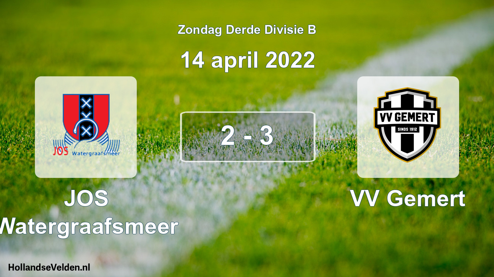 Total number of matches played: JOS Watergraafsmeer - VV Gemert 2 - 3 (14 April 2022)