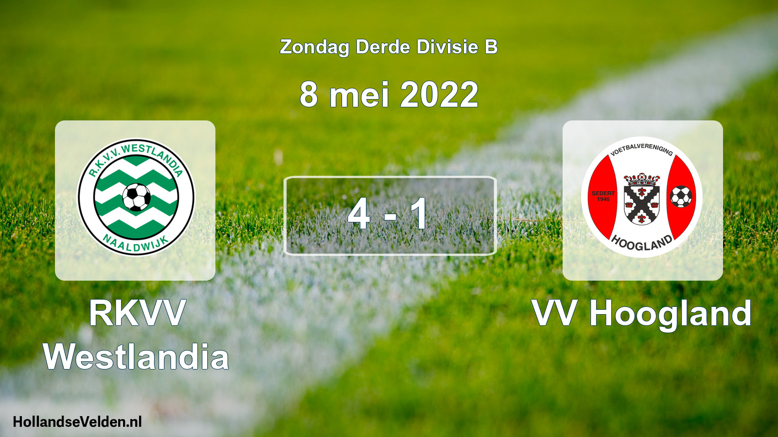 Total number of matches played: RKVV Westlandia - VV Hoogland 4 - 1 (8 May 2022)
