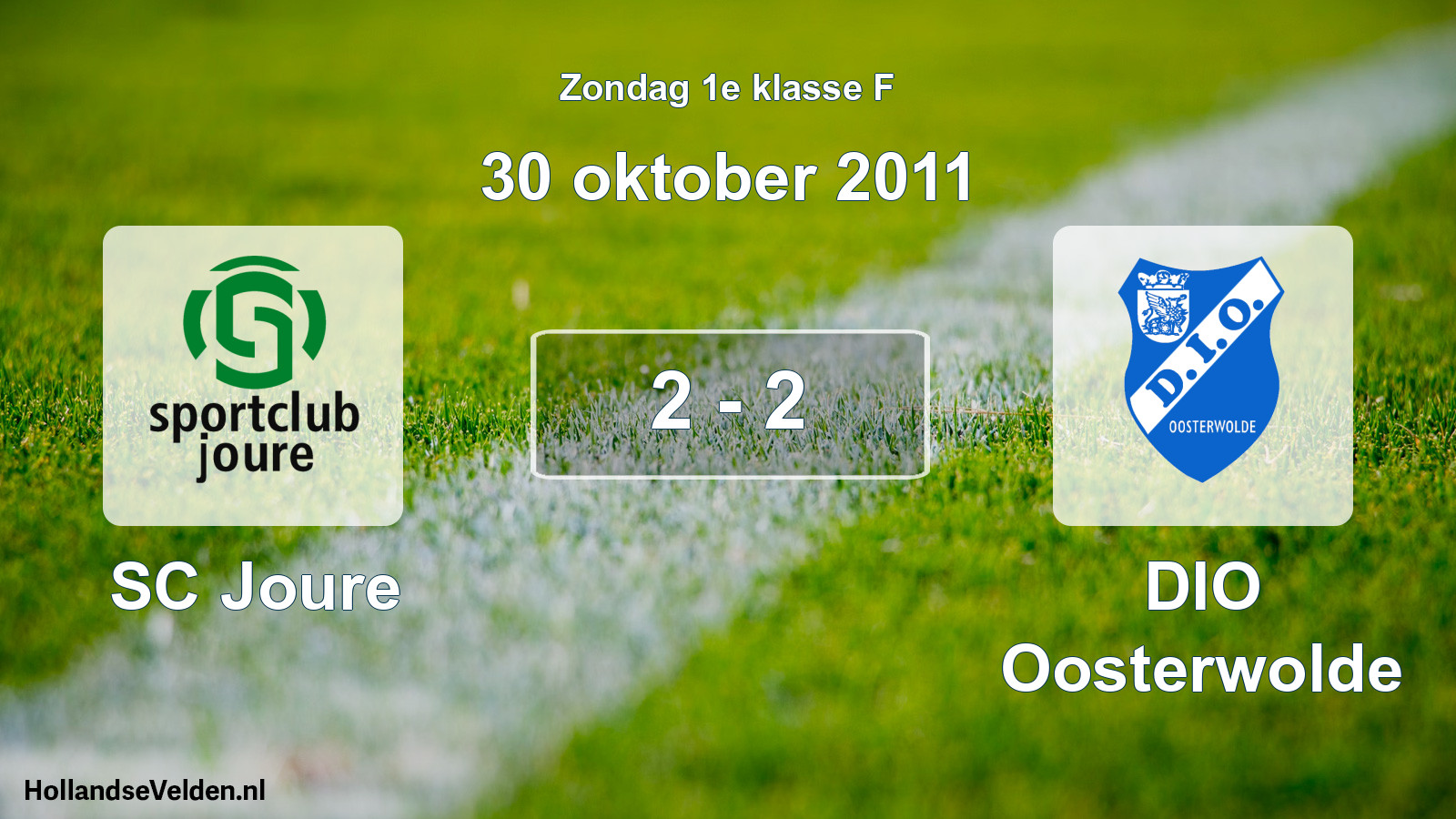 Total number of matches played: SC Joure - DIO Oosterwolde 2 - 2 (30 October 2011)