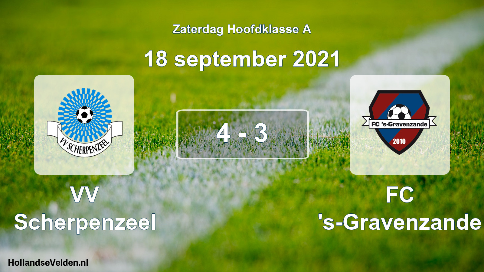 Total number of matches played: VV Scherpenzeel - FC 's-Gravenzande 4 - 3 (18 September 2021)