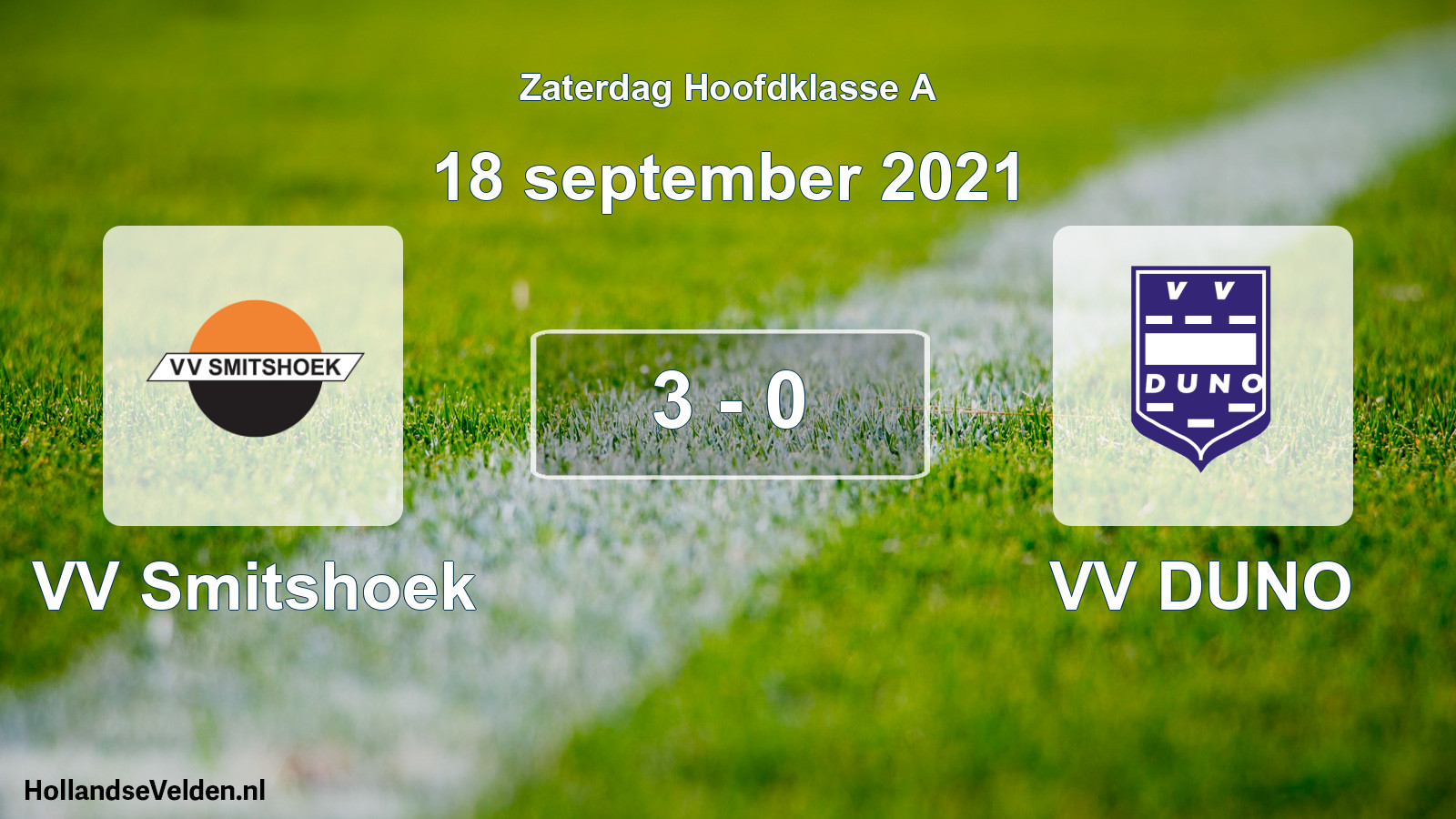 Total number of matches played: VV Smitshoek - VV DUNO 3 - 0 (18 September 2021)