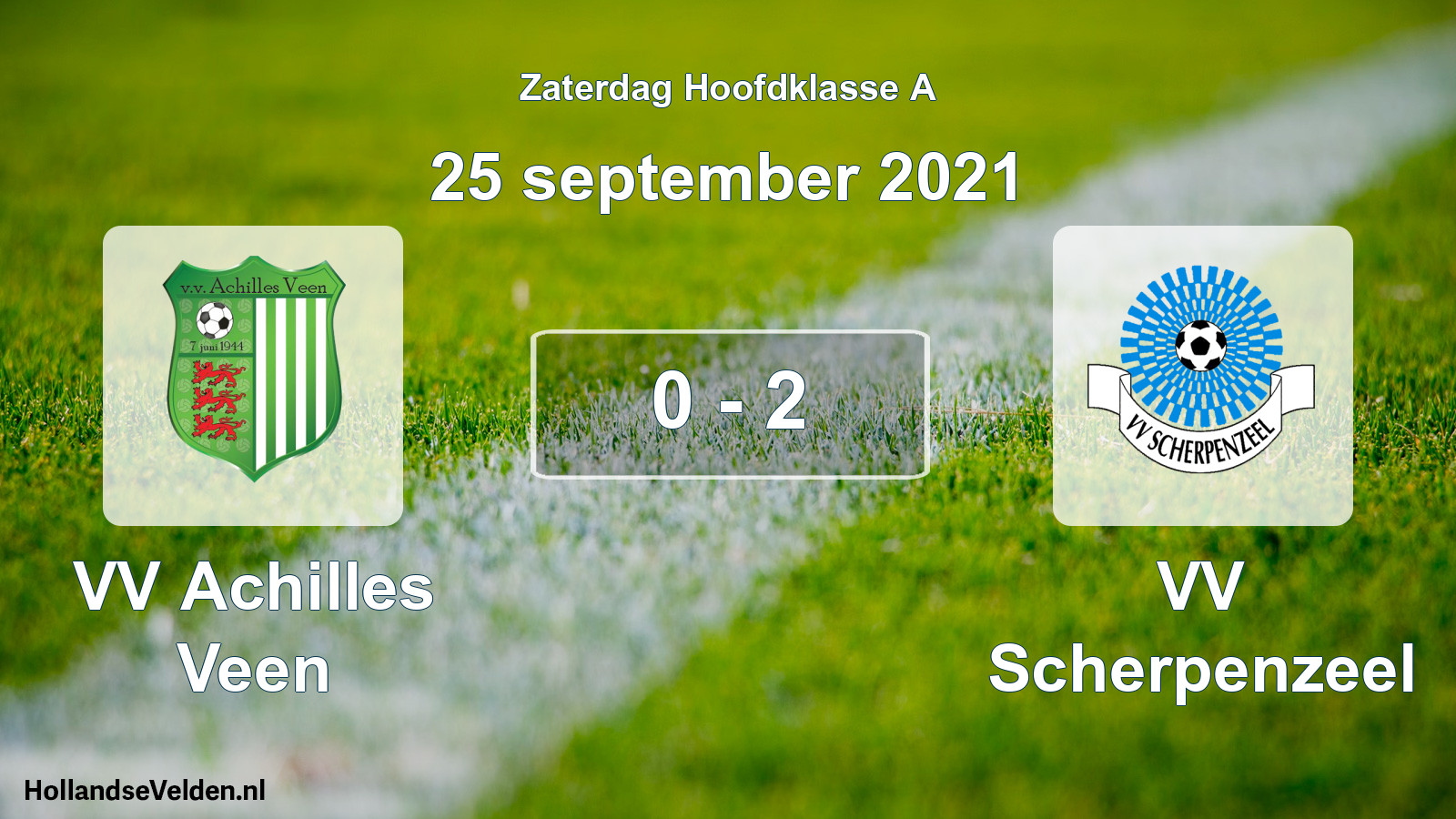 Total number of matches played: VV Achilles Veen - VV Scherpenzeel 0 - 2 (25 September 2021)