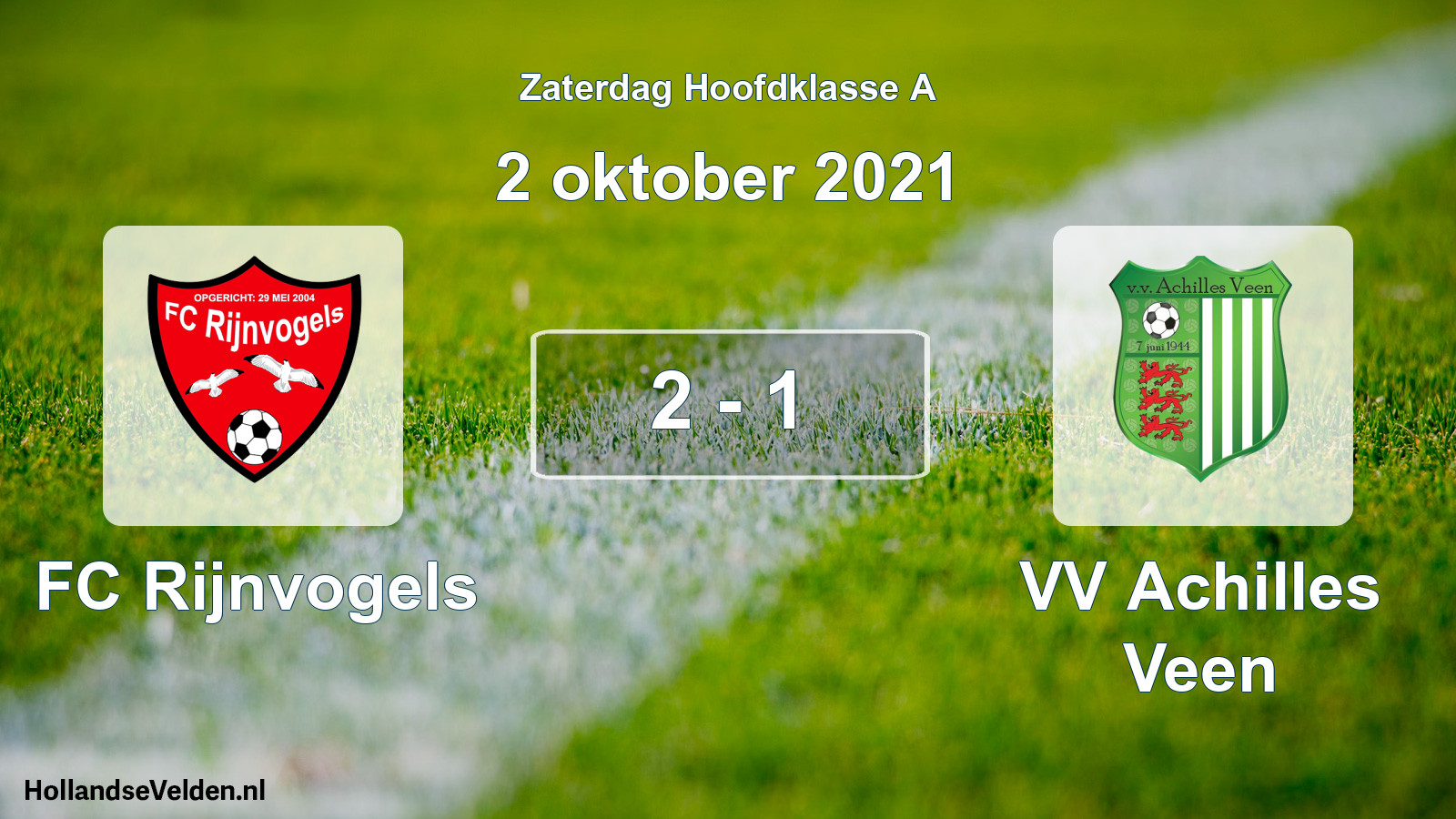 Total number of matches played: FC Rijnvogels - VV Achilles Veen 2 - 1 (2 October 2021)