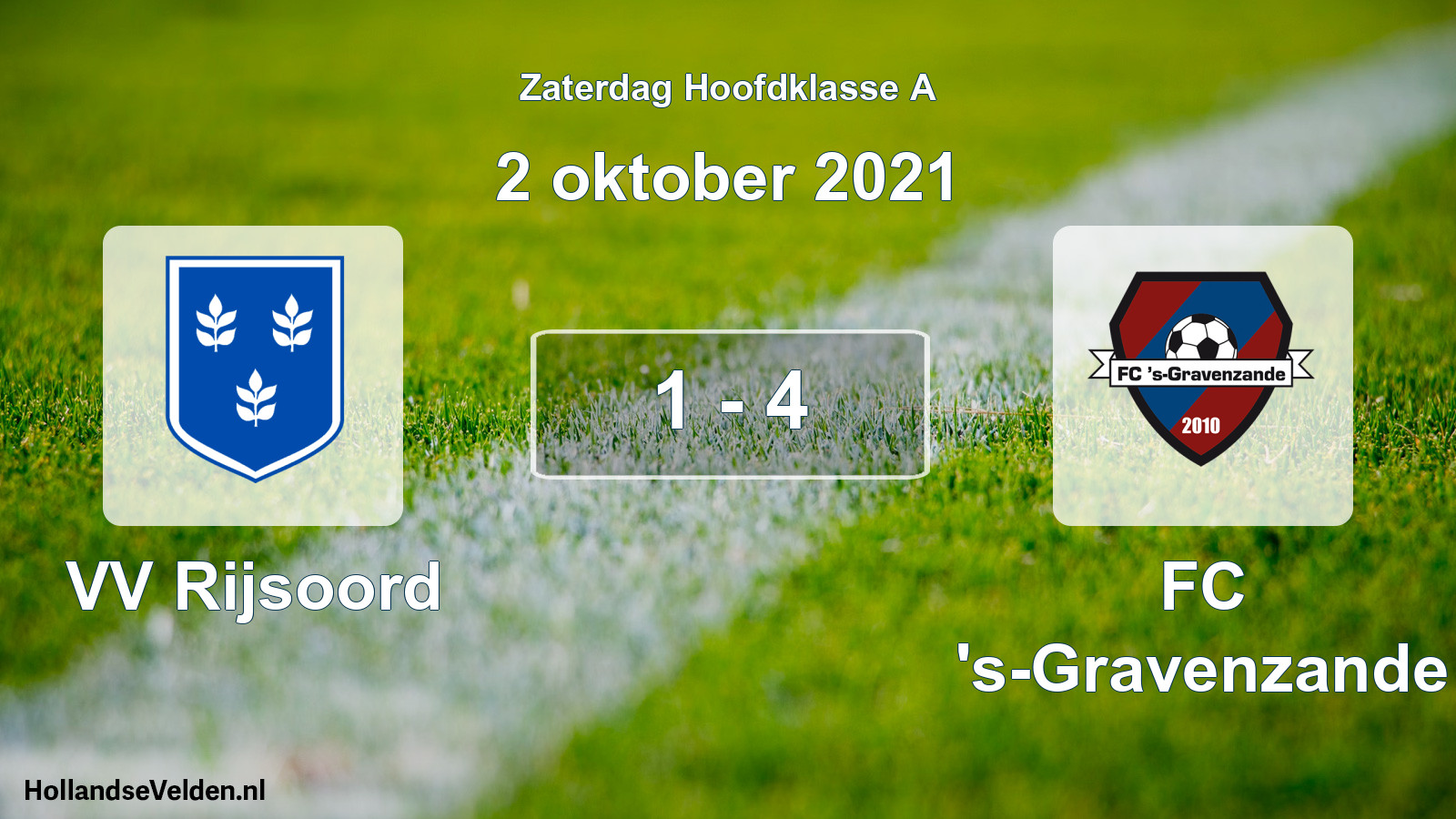 Total number of matches played: VV Rijsoord - FC 's-Gravenzande 1 - 4 (2 October 2021)