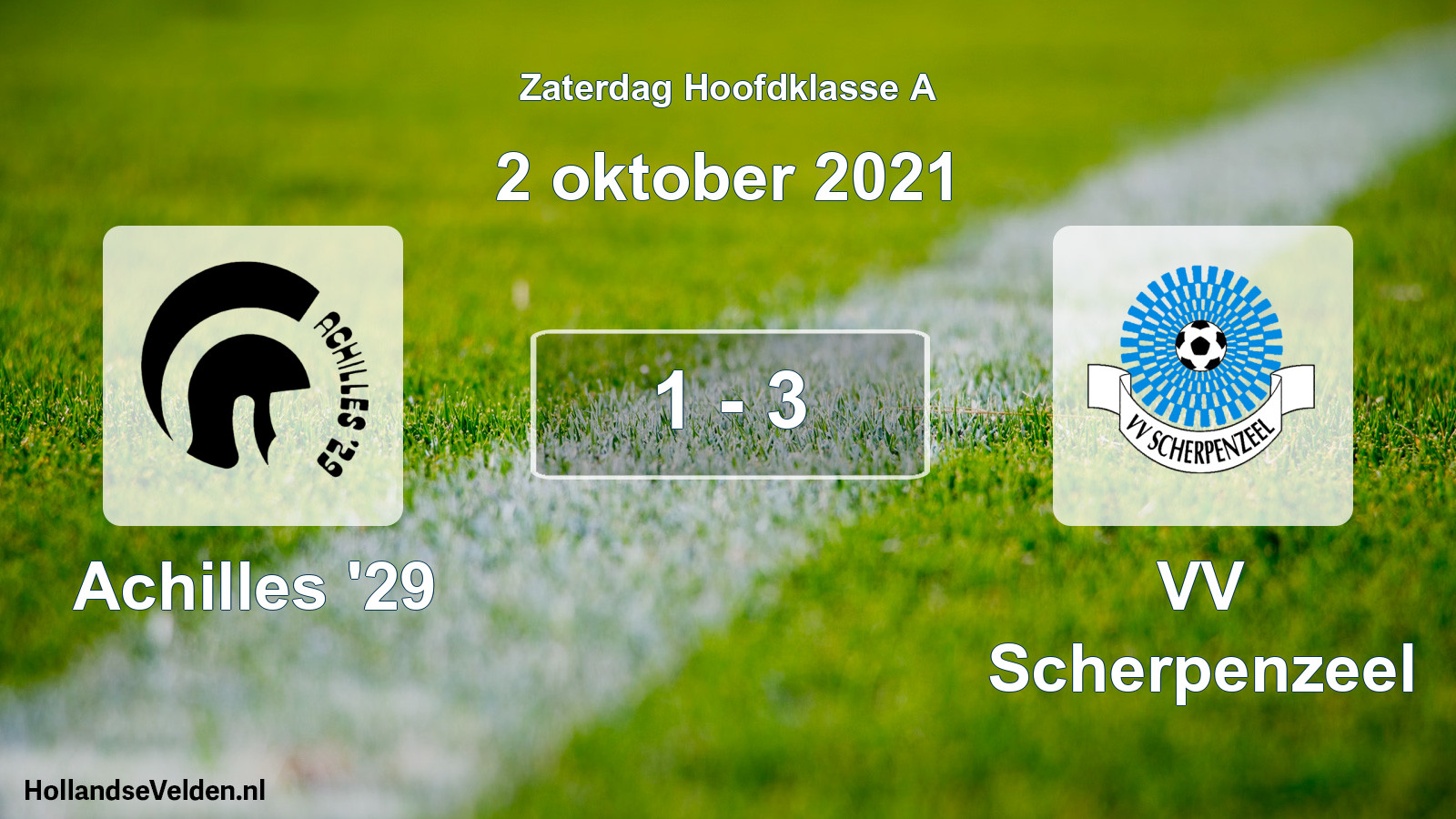 Total number of matches played: Achilles '29 - VV Scherpenzeel 1 - 3 (2 October 2021)