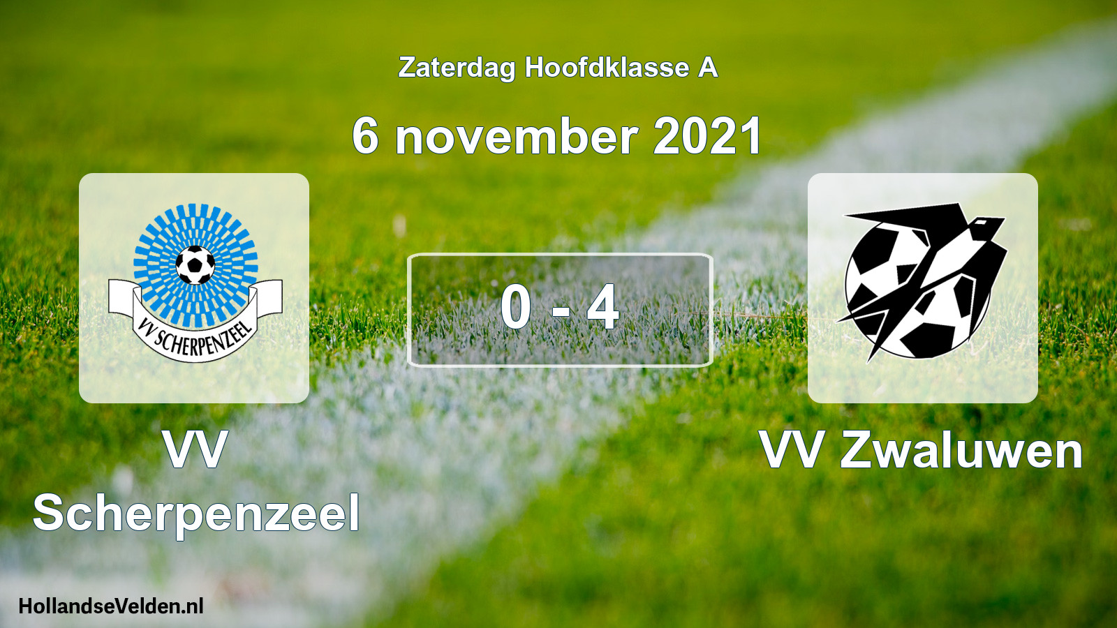 Total number of matches played: VV Scherpenzeel - VV Zwaluwen 0 - 4 (6 November 2021)