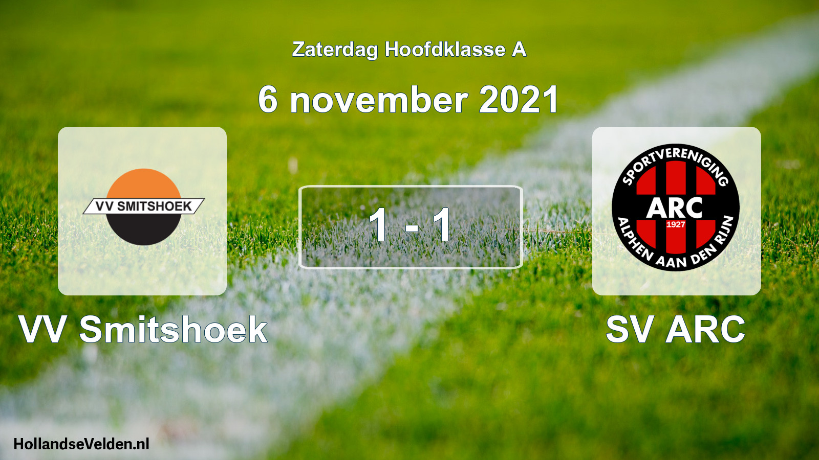 Total number of matches played: VV Smitshoek - SV ARC 1 - 1 (6 November 2021)