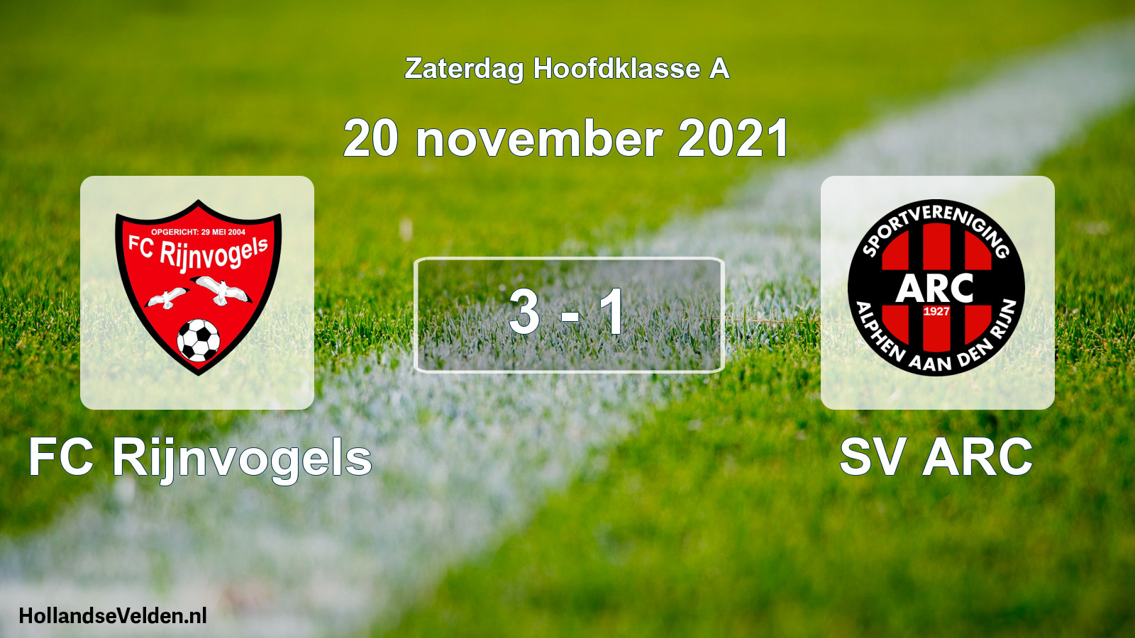 Total number of matches played: FC Rijnvogels - SV ARC 3 - 1 (20 November 2021)