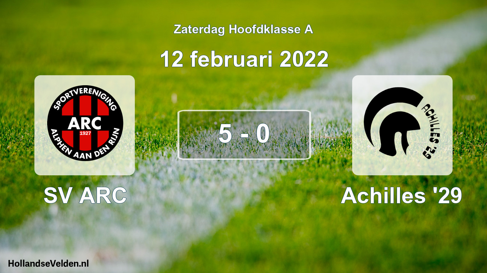 Total number of matches played: SV ARC - Achilles '29 5 - 0 (12 February 2022)