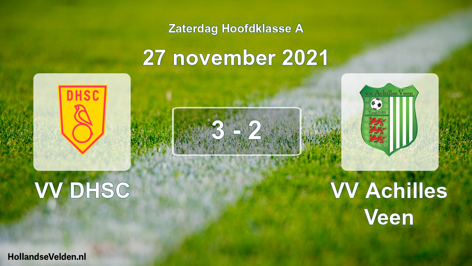 Total number of matches played: VV DHSC - VV Achilles Veen 3 - 2 (27 November 2021)