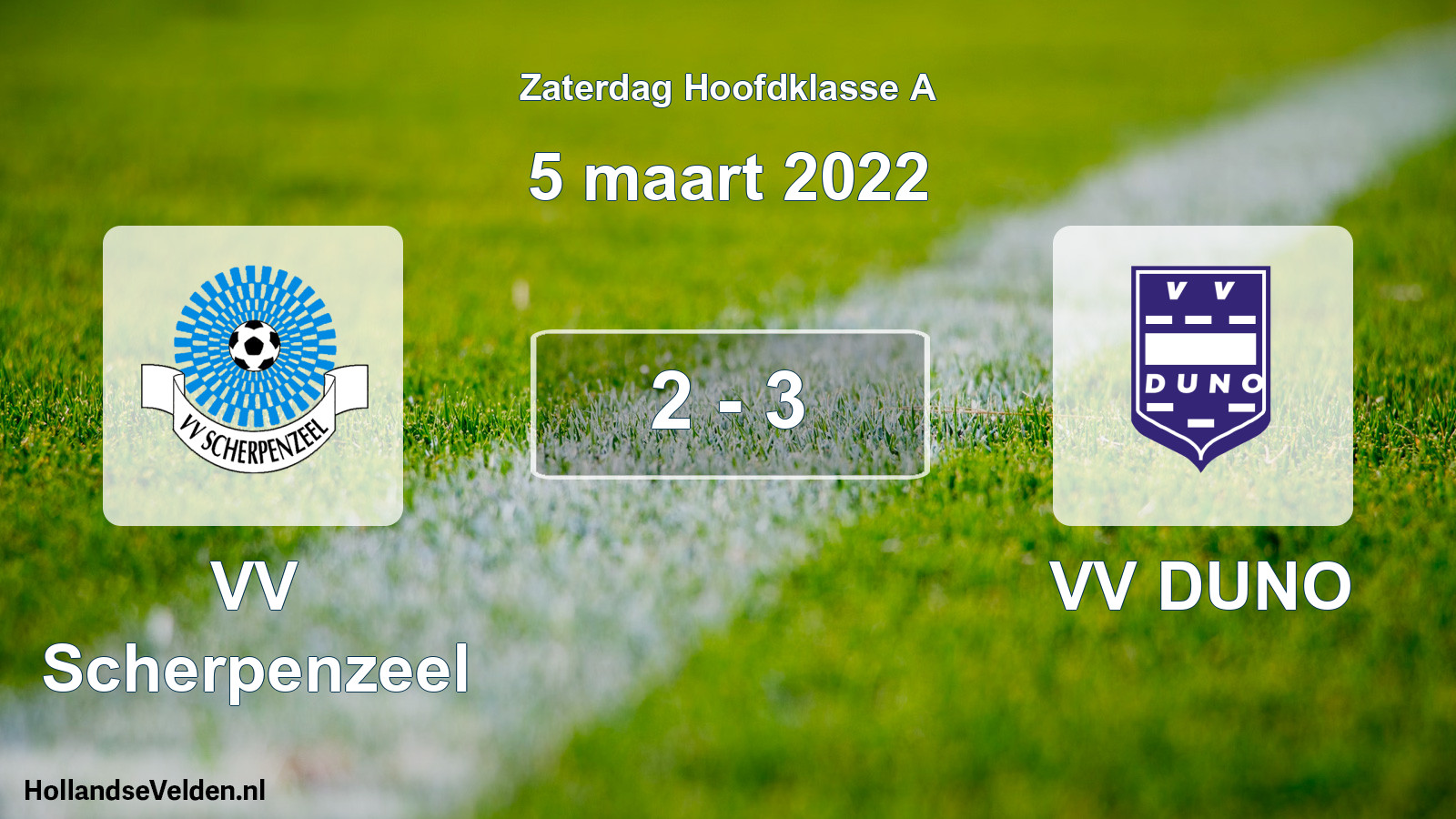 Total number of matches played: VV Scherpenzeel - VV DUNO 2 - 3 (5 March 2022)