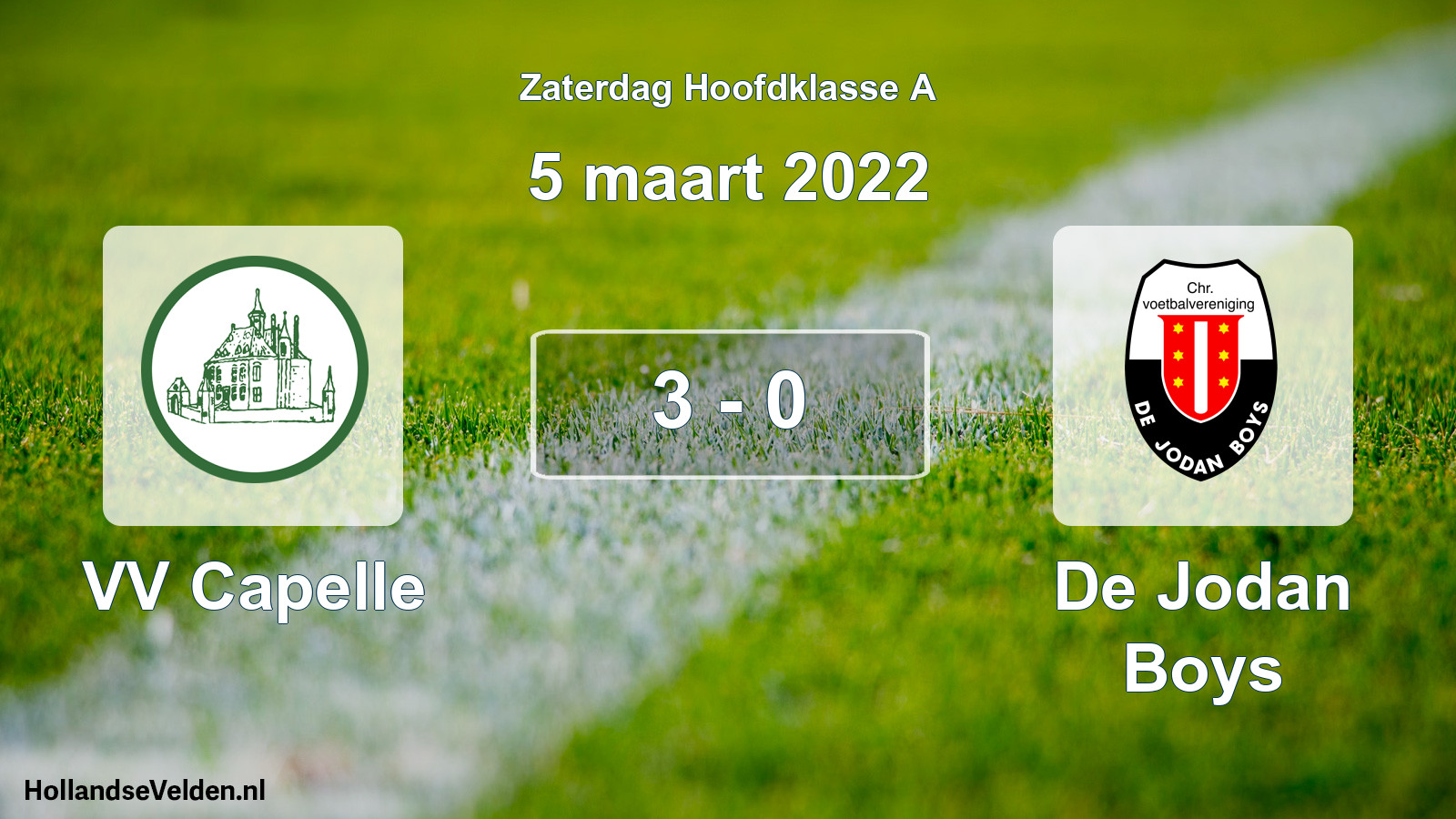 Total number of matches played: VV Capelle - De Jodan Boys 3 - 0 (5 March 2022)