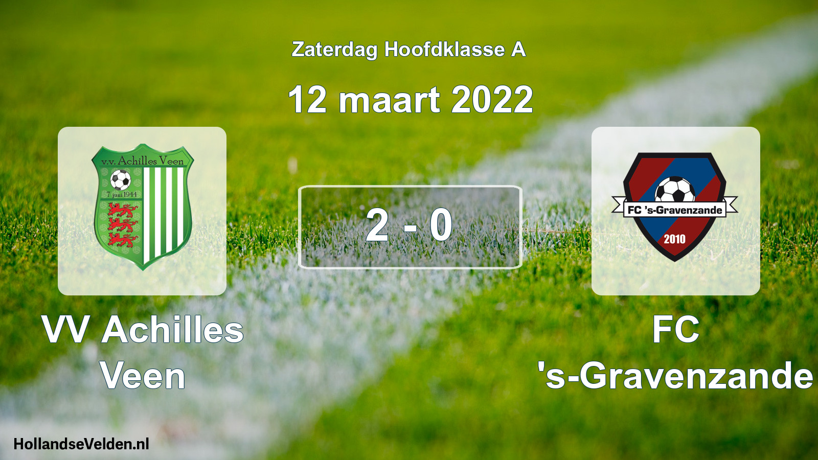 Total number of matches played: VV Achilles Veen - FC 's-Gravenzande 2 - 0 (12 March 2022)