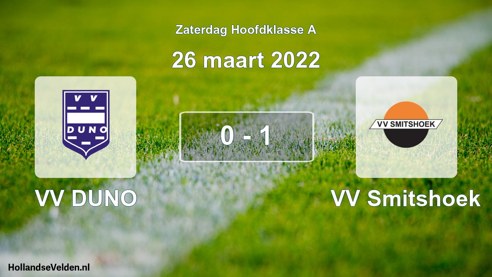 Total number of matches played: VV DUNO - VV Smitshoek 0 - 1 (26 March 2022)