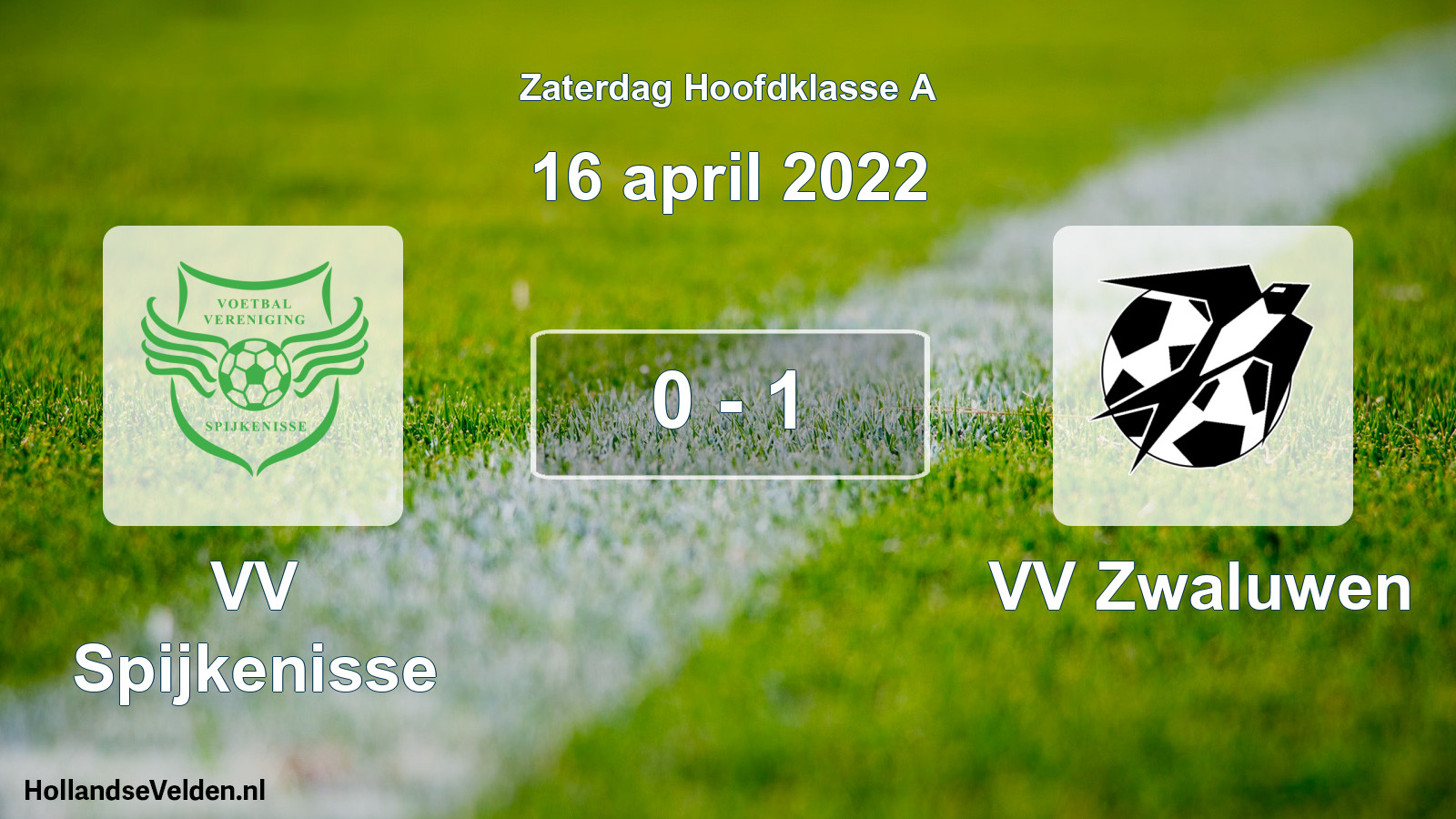 Total number of matches played: VV Spijkenisse - VV Zwaluwen 0 - 1 (16 April 2022)