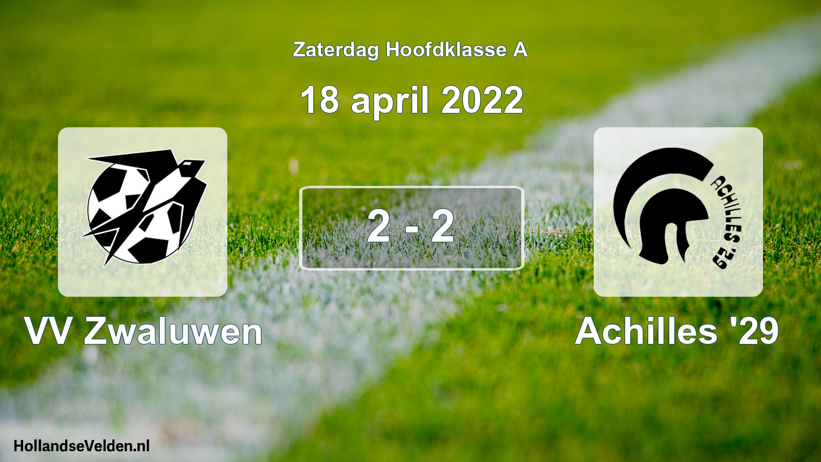 Total number of matches played: VV Zwaluwen - Achilles '29 2 - 2 (18 April 2022)