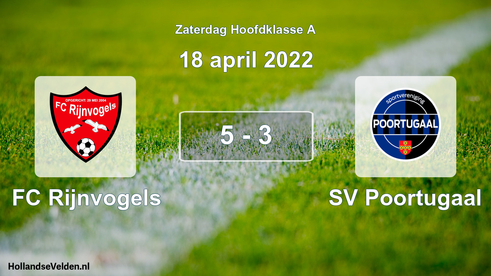 Total number of matches played: FC Rijnvogels - SV Poortugaal 5 - 3 (18 April 2022)