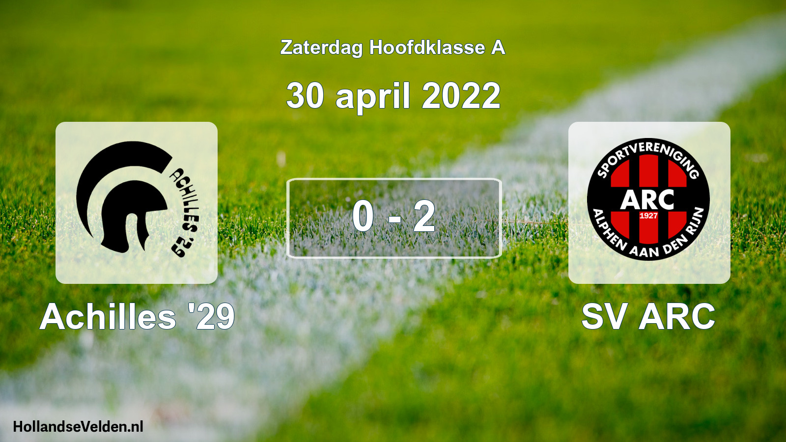 Total number of matches played: Achilles '29 - SV ARC 0 - 2 (30 April 2022)